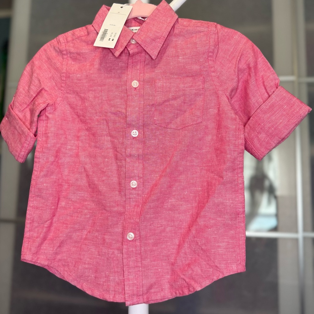 Janie and Jack Red Kids Button-Button Down Shirt